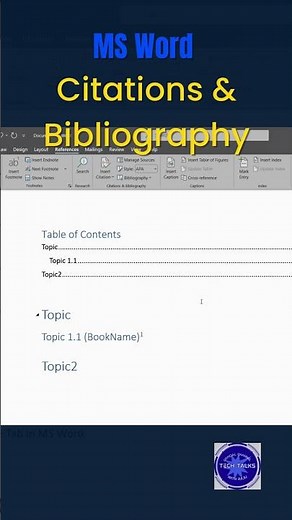MS Word లో How to use Citations & Bibliography | 1 Minute Shortcut Trick | Tech Talks With Raju