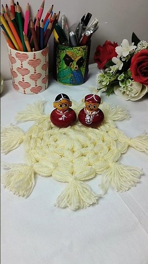 Craft ideas with woolen thread 💫🎀 | Beautiful Table Mat #handmade