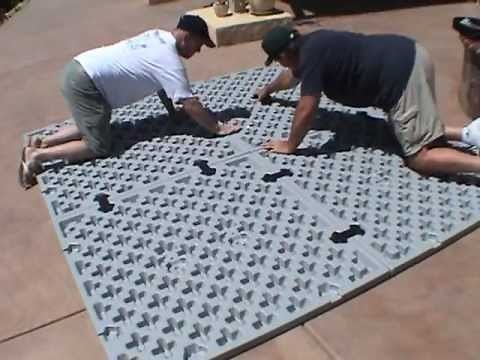 Installing your spa hot tub foundation base is fast and easy with EZ PADS.