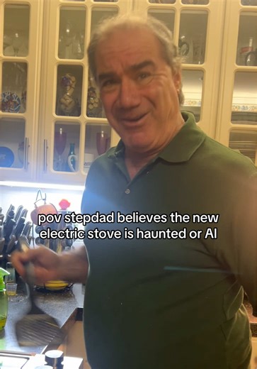 he just can’t wrap his head around this foreign technology #stepdad #oldpeopleontiktok #dadsoftiktok #hauntedstove #electricstove