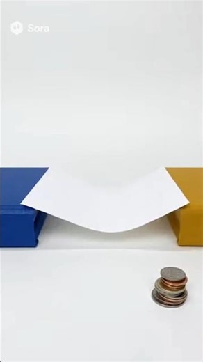 Paper Bridge Holds 50 Coins!? Simple Physics Hack | Made with Sora 2