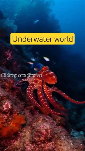 The Hidden World of Deep Sea Wonders: Red & Blue-Ringed Octopus 🐙 #deepsea #oceanlife #shorts