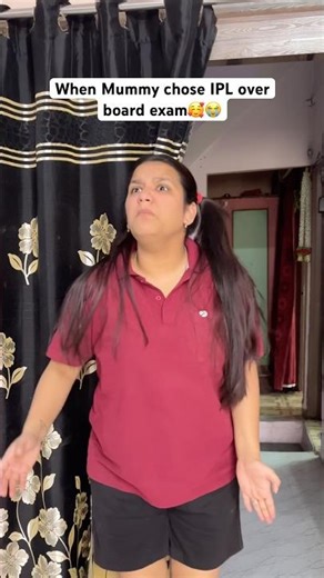 When mummy chose IPL over board #exam 😭😂#relatable #comedy #shorts #childhood #mummy #ipl #funny