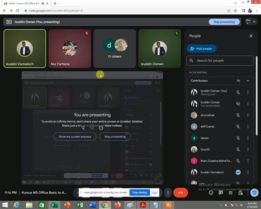 Assalamualaikum & Selamat Sejahtera.... Dibuka untuk Pendaftaran Kursus Sijil Komputer MS Office Pentadbiran (Admin) ONLINE / FIZIKAL CLASSROOM bulan FEB 2026 & Terbuka kpd Semua Peringkat Umur (Open for Registration to All Ages !): *** DISKAUN RM 100 utk pendaftaran sebelum 16 FEB !! - Kursus Sijil Komputer MS Office Pentadbiran (Admin) - ONLINE / FIZIKAL CLASSROOM - Kelas bermula pada FEB 2026 - DISKAUN RM 100 utk pendaftaran sebelum 16 FEB !! - Belajar MS Office Versi 2021 (Free Software Inst