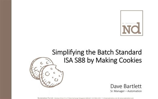 Simplifying the Batch Standard ISA S88 by Making Cookies 1
