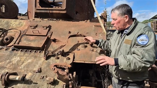 Restoration work continues on one of the world’s rare Sherman Jumbo tanks