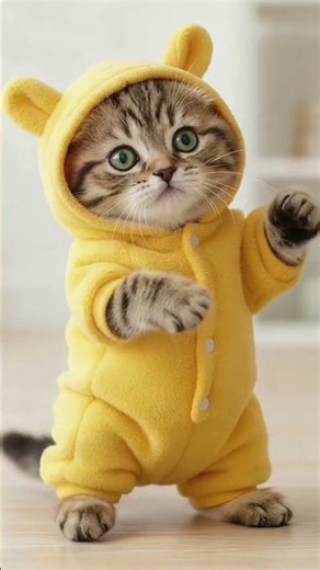 Dancing Pikachu Cat! 🐱🕺 Cutest Wiggle Ever!##pixverseai #catvideosMotor Dancing Cat