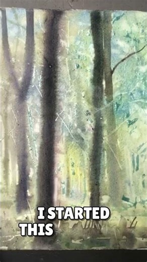 Learn Watercolor- Create a Bokeh Forest Landscape painting