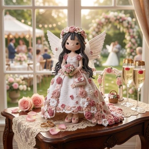 Wedding Fairy Doll Crochet Pattern, Amigurumi Bride Toy, Handmade Flower Girl Plush, Wedding Keepsake, Crochet PDF, Bridal Shower Decor - Etsy