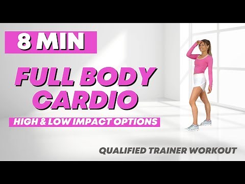 Full Body Workout 🔥 Just 8 Minutes 🔥 High Impact and Low Impact Options - Fat Burn Cardio