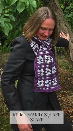 Retro Granny Square Scarf Crochet Pattern