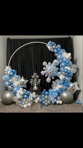 Balloon arch winter wonderland theme! #balloons #balloonsoftiktok #balloondecorationideas #balloonarchdecor #balloonarchtutorial #balloonarches #balloonartist #balloonartistsoftiktok #balloontiktok #partyballoons #balloonlife #askmeforaballoon