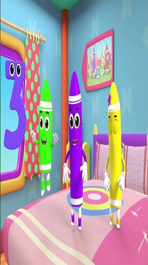 Five Little Crayons #shorts #teninthebed #kidssongs #nurseryrhymes #preschool #kindergarten