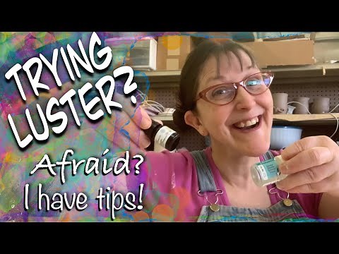 Applying gold luster for the WIN! First time Pottery luster tips, kiln opening, Pottery with Emily