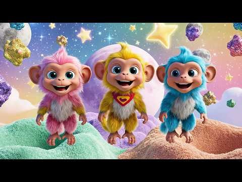 Five Little Monkeys Space Jump Challenge | Astronaut Counting Song & Space Nursery Rhymes