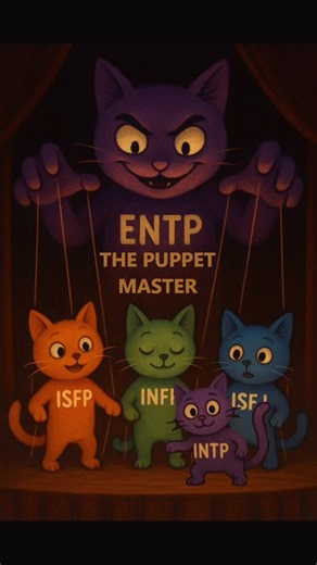 Mbti-Cats on Instagram: "The cheeky puppetmaster 😈"
