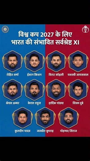 A powerful mix of experience and young talent! India’s probable XI for the 2027 World Cup look...