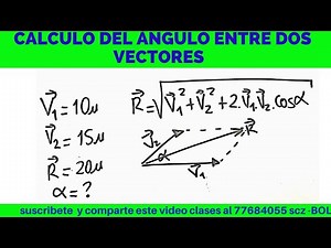 CALCULO DEL ÁNGULO ENTRE DOS VECTORES DADO DOS VECT DE 10 y 15 u y R=20 u