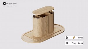 Fluted Oval Dining Table for 6–8, 70.8" x 35.43" Walnut Storage Dining Table, Multi-Use Oval Kitchen Table with Cabinet Base & Built-in Shelves, Extra-Wide Table for Kitchens & Home Offices