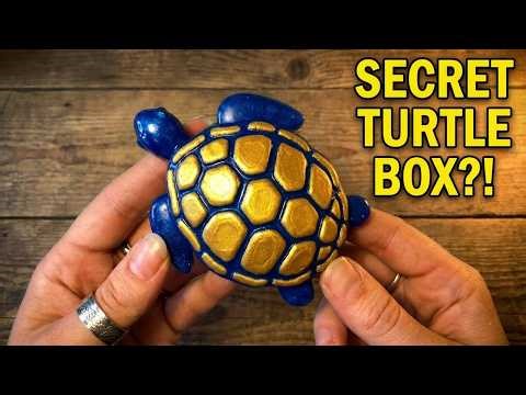 DIY Blue Turtle Epoxy Resin Box With Gold Details!