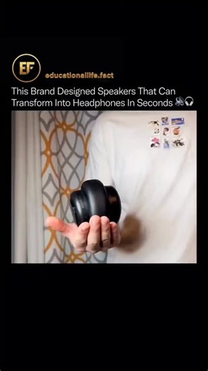 educationallife.fact on Instagram: "This speaker physically transforms into headphones in seconds. 🤯 🔊 This is a fully mechanical design that reconfigures its structure to switch between open-air sound and personal listening almost instantly. Hinges, drivers, and acoustic chambers are engineered to realign on demand, preserving sound quality in both forms. It solves a real problem, space, portability, and flexibility, without sacrificing performance. One device replaces two, using design and e