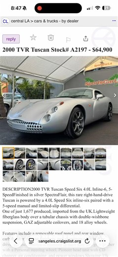 2000 TVR Tuscan #loveoldcars #tvrtuscan #tvr #exoticcars #musclecar