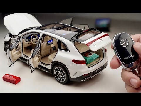 A Miniature Version of Electric Luxury: 1:18 Scale Diecast Car Mercedes EQS SUV Features & Unboxing
