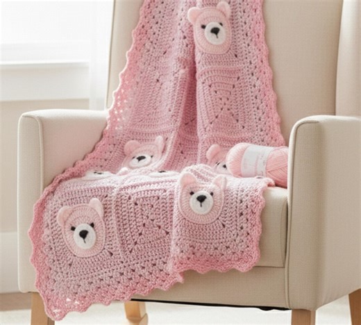 Bear Baby Blanket Crochet Pattern PDF | Granny Square Animal Blanket | Digital Download - Etsy Canada