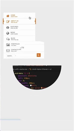 CSS Sidebar dropdown Menu Animation