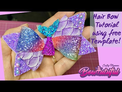 Free template hair bow tutorial. How to make hair bows. DIY hair bows tutorial 🎀 laços de fita: