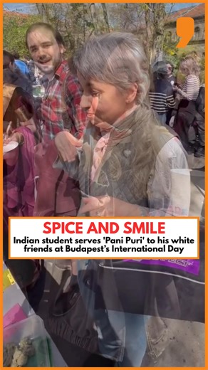 285K views · 6.5K reactions | Tushar Kumar Jain, an #Indianstudent, set up a panipuri stall at his university’s International Day event in #Budapest, Hungary. He captured the funny and surprised reactions of his white friends trying the spicy Indian #streetfood for the first time. The lighthearted video quickly went #viral online, winning hearts with their genuine expressions and laughter. | NEWS9 | Facebook