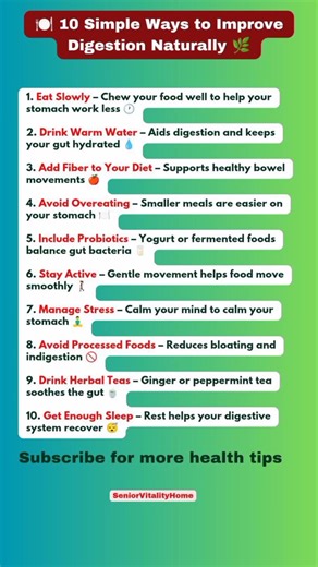 🍽️ 10 Simple Ways to Improve Digestion Naturally 🌿
