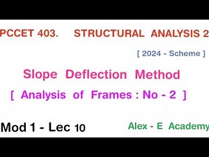 PCCET 403 - SA2 | Slope Deflection Method | Analysis of Frames - No 2 | Mod 1- Lec 10 | 2024 Scheme