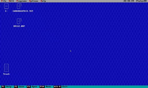 Okay so this got way out of hand as per usual 😊So I accidentally built an entire DOS text-based user interface (TUI) running on the web called PieterOS:💾 https://t.co/1uskGogT5hIt has a collective file system so anyone that opens it can save and edit and the drive is constantly synced, it has Notepad, Paint, a DOS Terminal emulator, File Commander (ala Norton)And PieterGPT where you can talk to AII also made Program Generator 9000, and the idea is you write a prompt and it on-the-fly generates