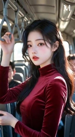 Morning Bus Moment 😱 | 早高峰公交瞬间 | 朝バス瞬間 #aimodel #aigirl #ailookbook