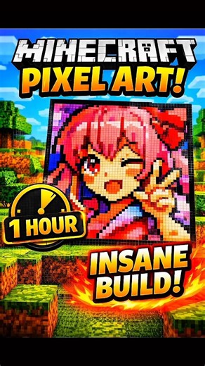 Best Minecraft Pixel Art Ever 🤯 Must Watch!#pixelartbuild #minecraftshorts