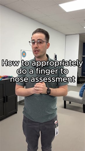 Nexus Brain Center on Instagram: "The Finger to Nose assessment is a test of the cerebellum, specifically the outer sides of the cerebellum, which deals with coordination. To perform the test: Patients will reach out with their arms stretched out in front of them. The doctor will touch the patient’s finger and the patient will bring that finger to their nose. Pay attention: Is the patient able to touch directly on the tip of their nose, or are they missing? Be sure to watch the rest of the video