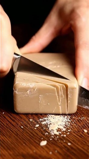 Knife Scoring Lines into Soap Then Slicing 😍 Crisp ASMR Strips