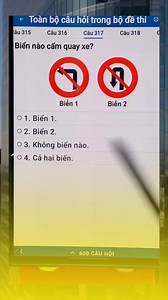 Năm 2026 biển nào cấm quay xe, sách mẹo 600 câu lý Mẹo Thi Lý Thuyết Lái Xe B1 B2 C#sachmeo600caulythuyet | Dạy Lái Xe B2