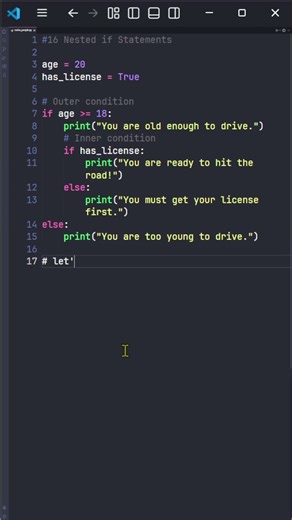 [16] Python Nested if Statements 🏗️ | Codex People #Shorts #Python #coding #learnpython