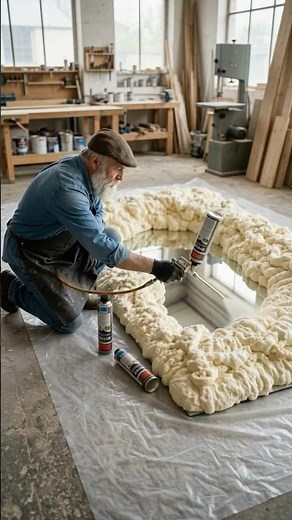 Grandpa Turned Expanding Foam into This Stunning Rustic Stone Mirror! 🤯