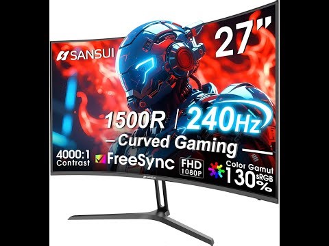 Sansui 27" Curved Gaming Monitor Review: 240Hz FHD 1080P, 1ms Response