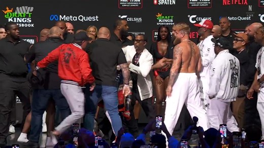 Mike Tyson just hit Jake Paul during the weigh-in 🤯 (VIA: #Netflix) | CBS Sports