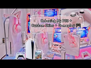 Unboxing My PS5 🎮+ Custom Skins ✨+ Accessories + Gameplay 💗