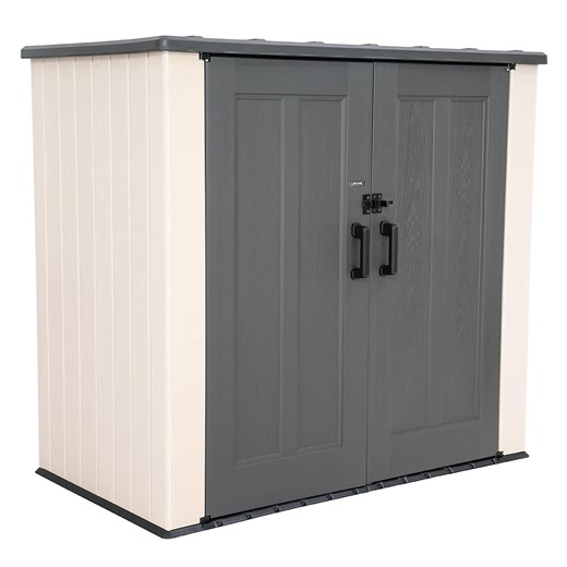 Lifetime Polyethylene Utility Storage Shed, 19.5 sq. ft., 6.3ft x 3.6ft x 5.7ft., Tan, (60492U)