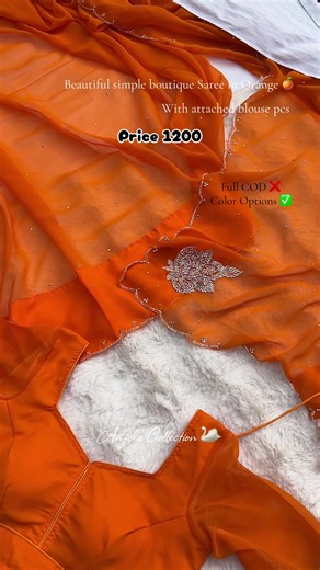 Stunning Orange Sarees from Anzora Collection