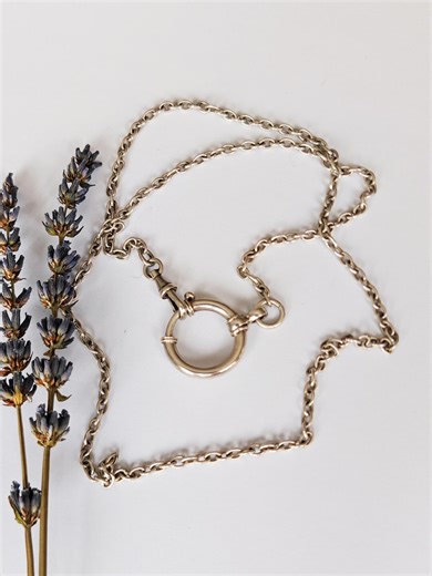 Antique Victorian Solid Silver Watch Chain Necklace, 56.5cm, France, 19th Century - Etsy