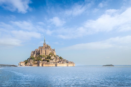 Gezeiten am Mont Saint-Michel - Normandie Urlaub, Frankreich