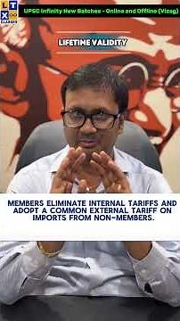 PTA,FTA,CECA,CEPA,Customs Union, Customs Market and Economic Union | Suresh Sir | UPSC | #ltxias