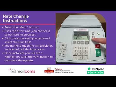 Neopost / Quadient IN300 & IN360 Rate Change Update Instructions